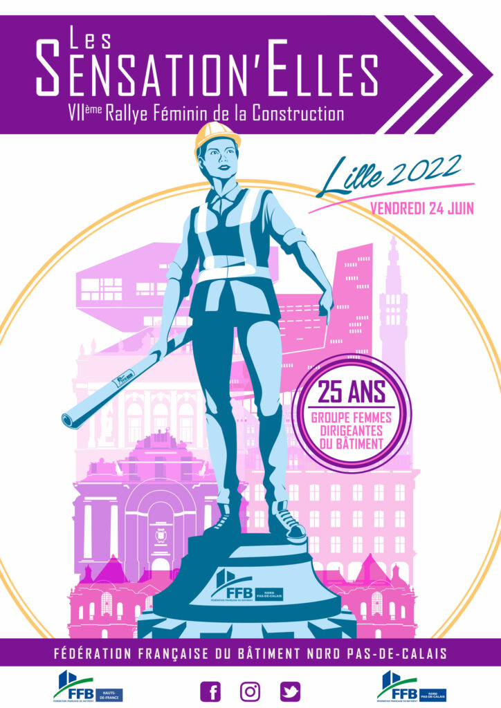 affiche 7eme édition des sensation'elles du btp à Lille